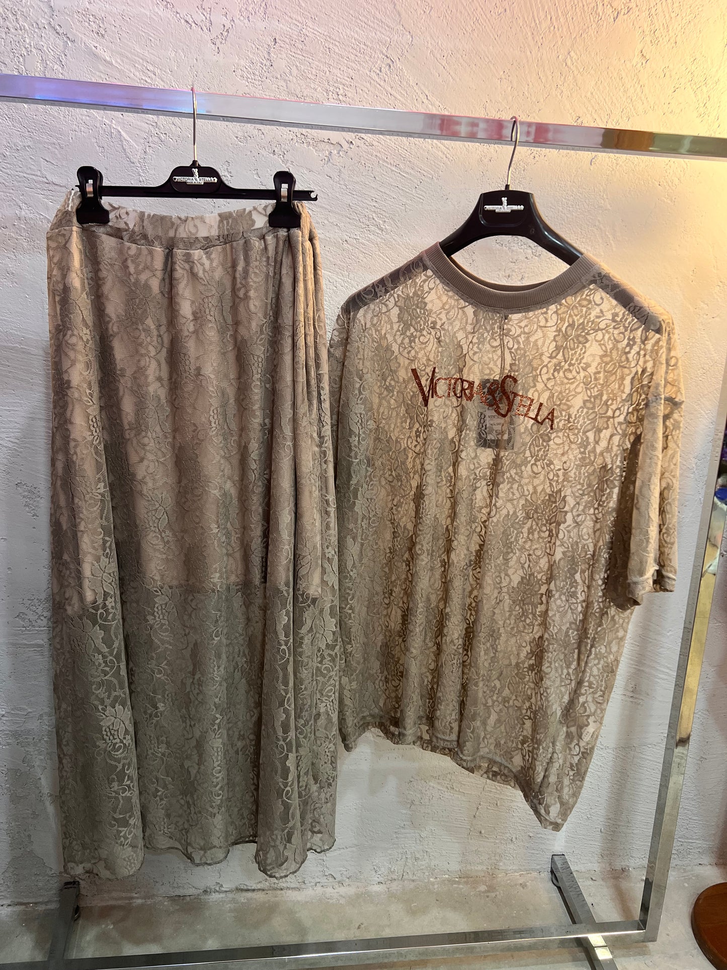 Coordinato in Pizzo Beige