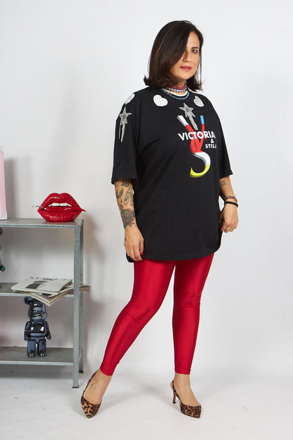 T-shirt Lovely nera