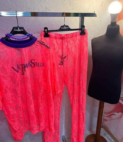 Pants o Gonna in Pizzo Corallo Fluo