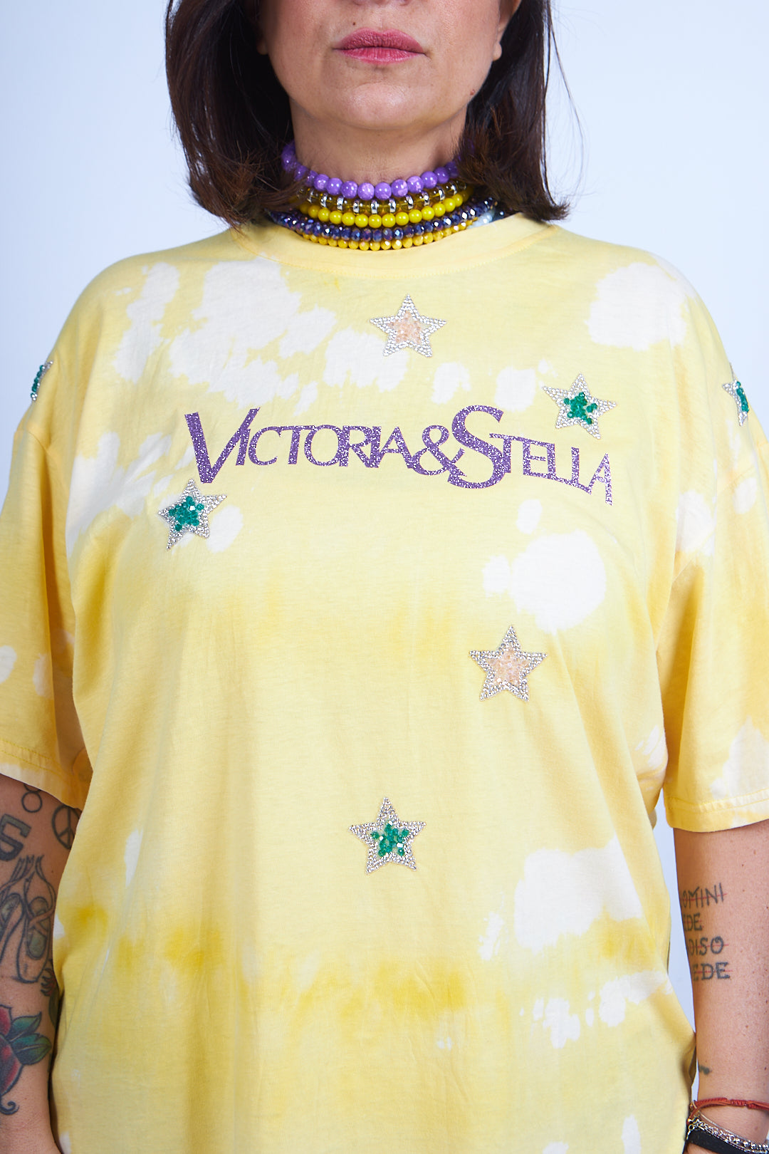 T-shirt Yellow tiè-die