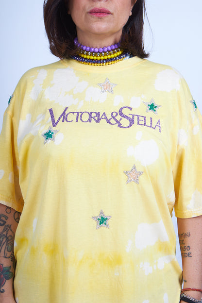T-shirt Yellow tiè-die