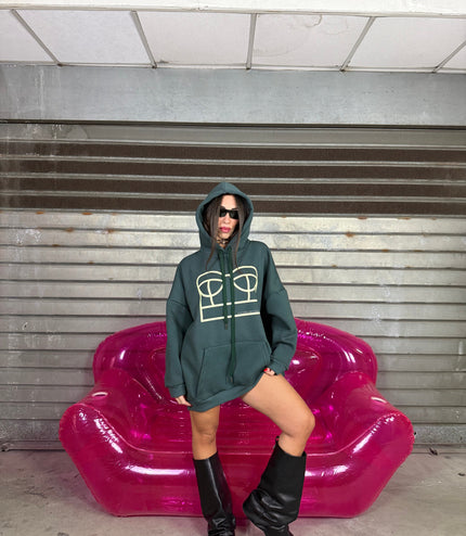 Felpa Corsetto con Cappuccio