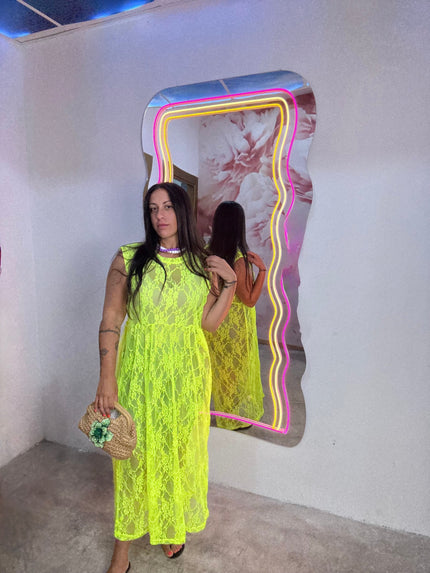 Dress Merletto Giallo fluo