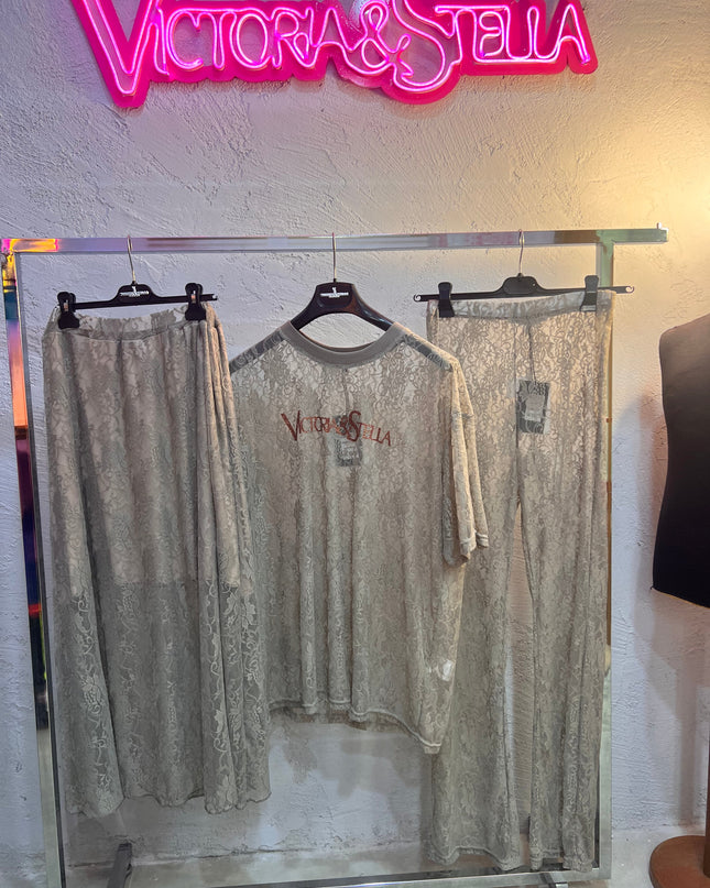 Coordinato in Pizzo Beige