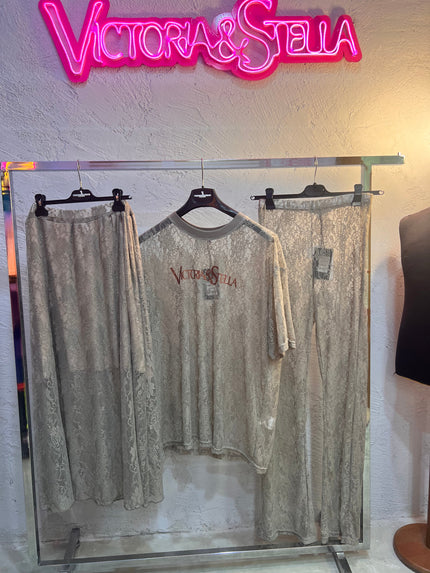 Coordinato in Pizzo Beige