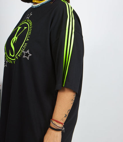 T-shirt Black and Fluo