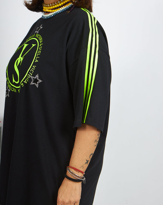 T-shirt Black and Fluo