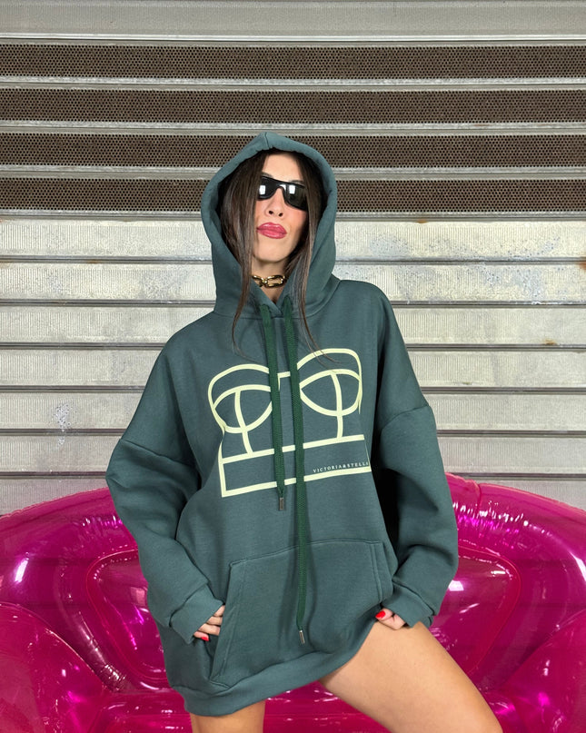 Felpa Corsetto con Cappuccio