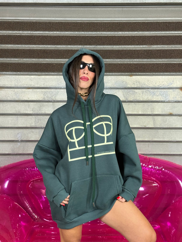 Felpa Corsetto con Cappuccio