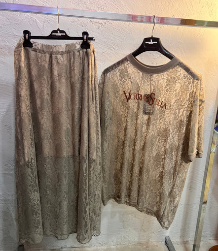 Coordinato in Pizzo Beige