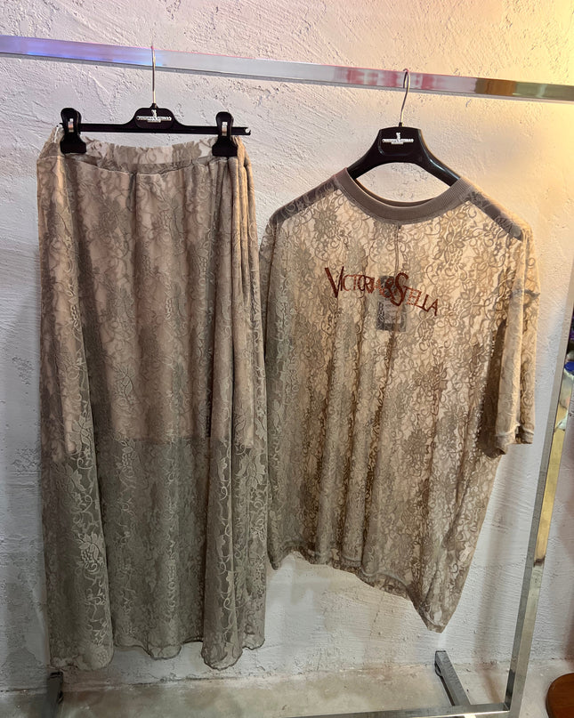 Coordinato in Pizzo Beige