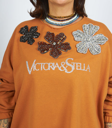 Felpa Olivia con applicazioni