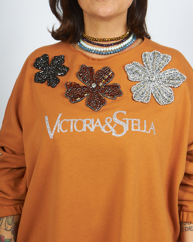 Felpa Olivia con applicazioni