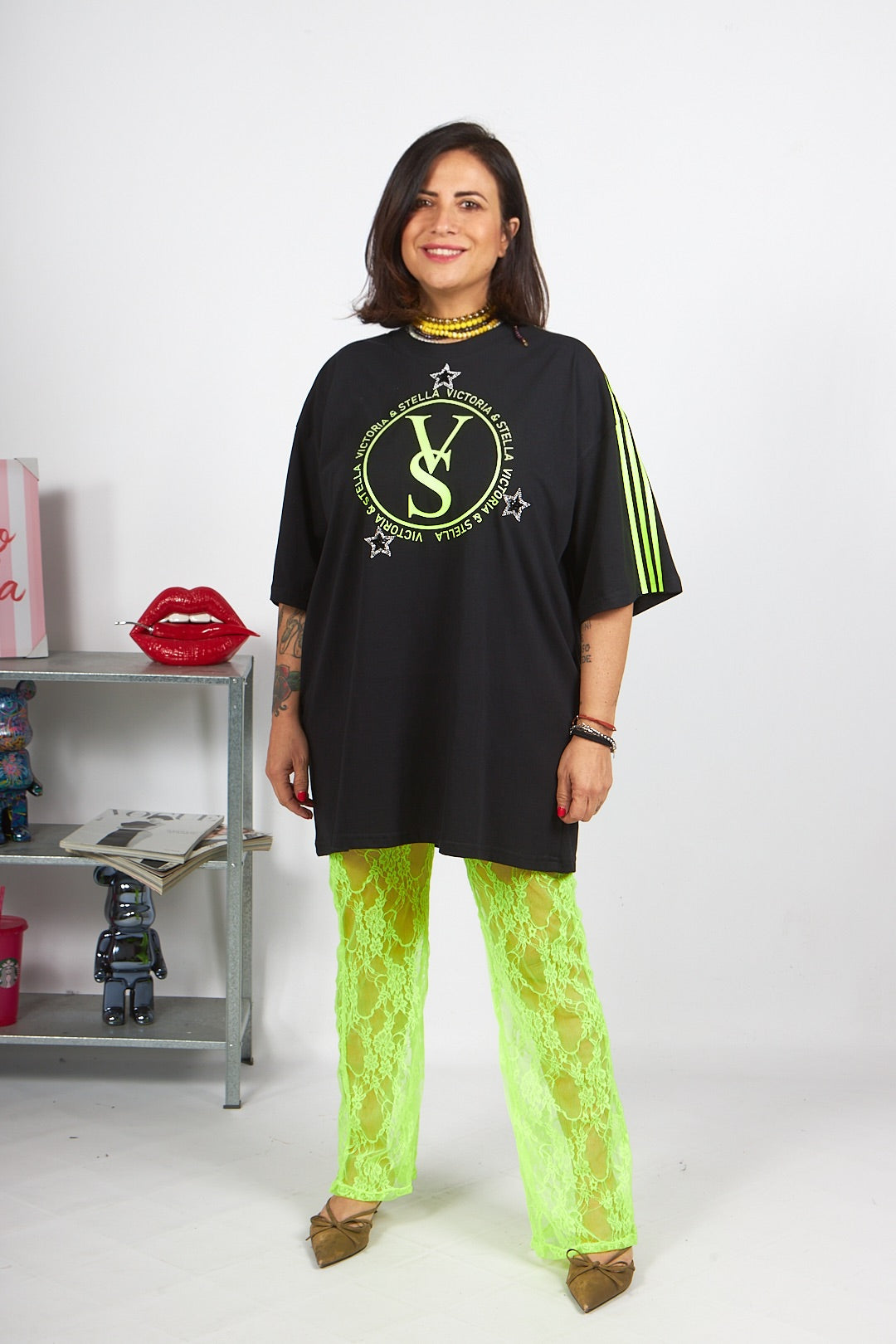 T-shirt Black and Fluo