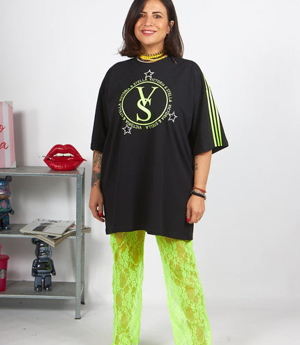 T-shirt Black and Fluo