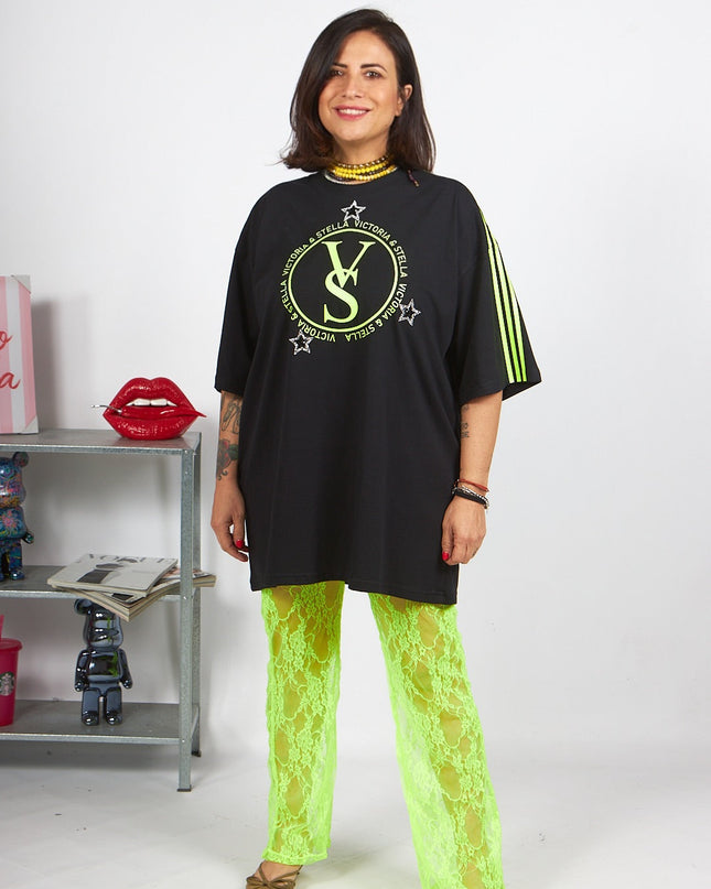 T-shirt Black and Fluo