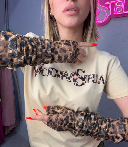 COMBO LEOPARDATO T-shirt +Guanti