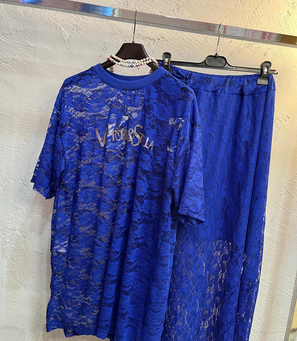 Coordinato in Pizzo Blu