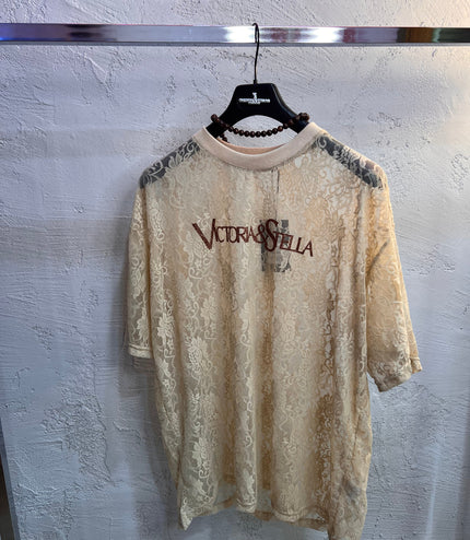 T-shirt in Pizzo Panna