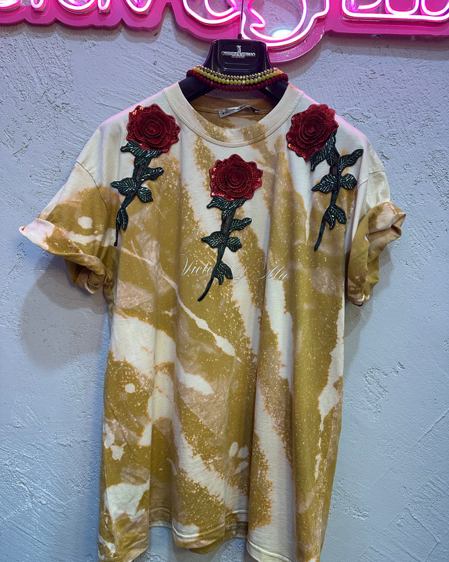 T-shirt Oversize Rose Glow Tie-Dye