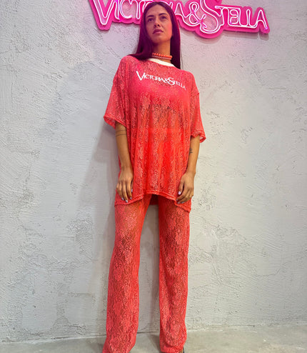 Coordinato in Pizzo corallo
