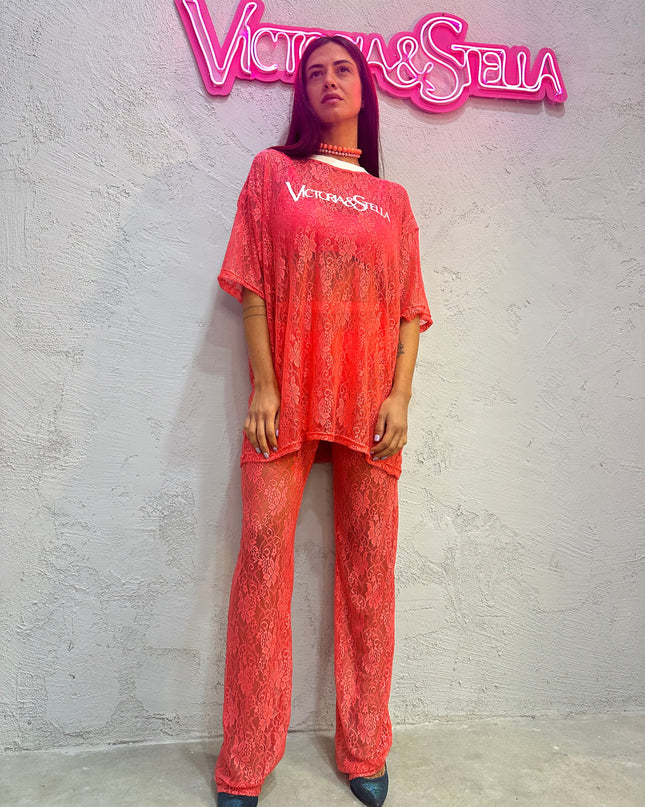 Coordinato in Pizzo corallo