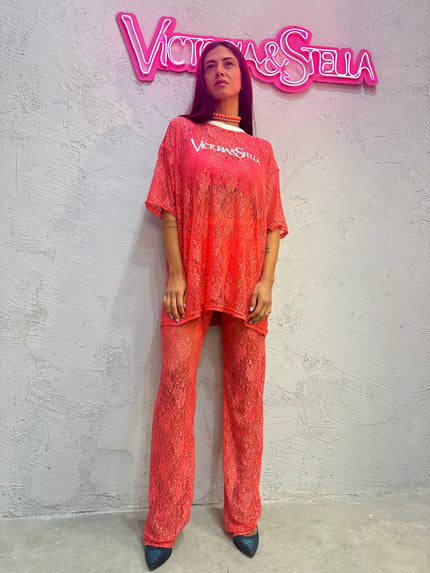 Coordinato in Pizzo corallo