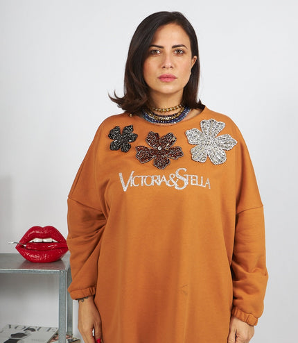 Felpa Olivia con applicazioni