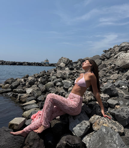 Coordinato in pizzo Rosa