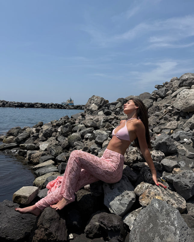 Coordinato in pizzo Rosa