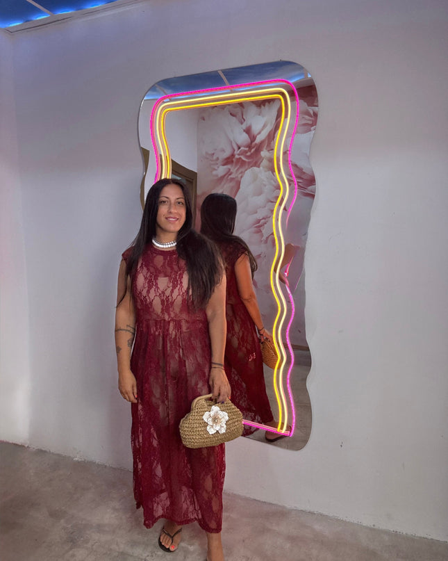 Dress Merletto Bordò