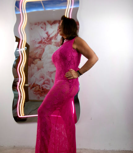 Dress in pizzo Giromanica Fucsia