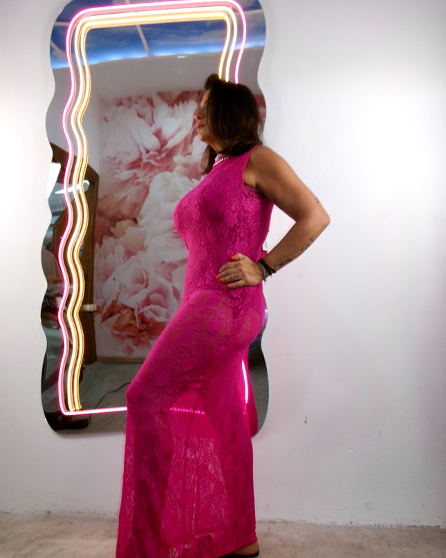 Dress in pizzo Giromanica Fucsia