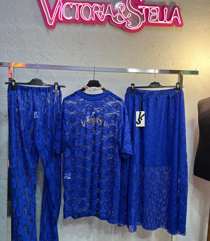 Coordinato in Pizzo Blu