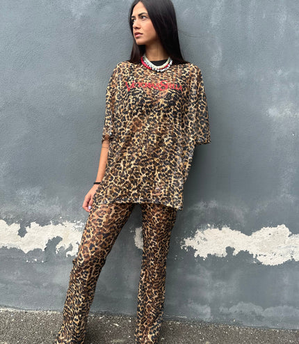 Pants in pizzo leopardato