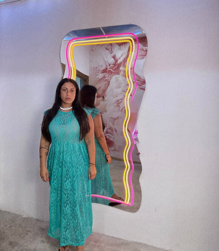 Dress merletto Turchese