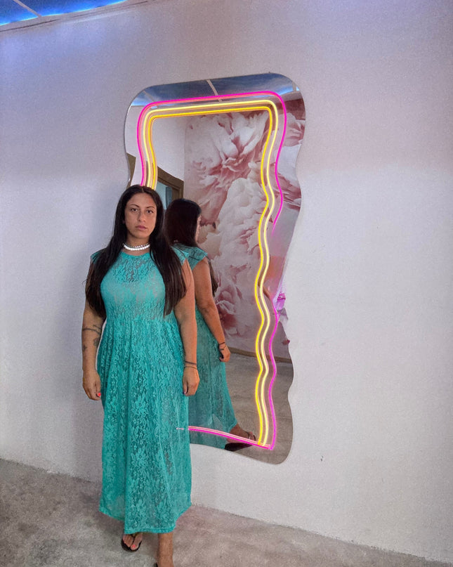 Dress merletto Turchese