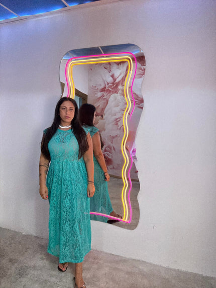 Dress merletto Turchese