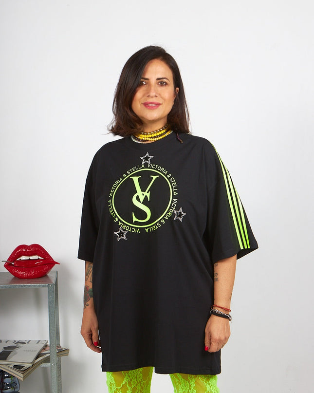 T-shirt Black and Fluo