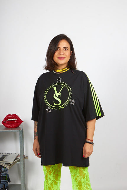 T-shirt Black and Fluo