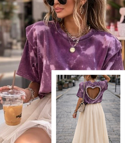 T-shirt tie-dye cuore dietro