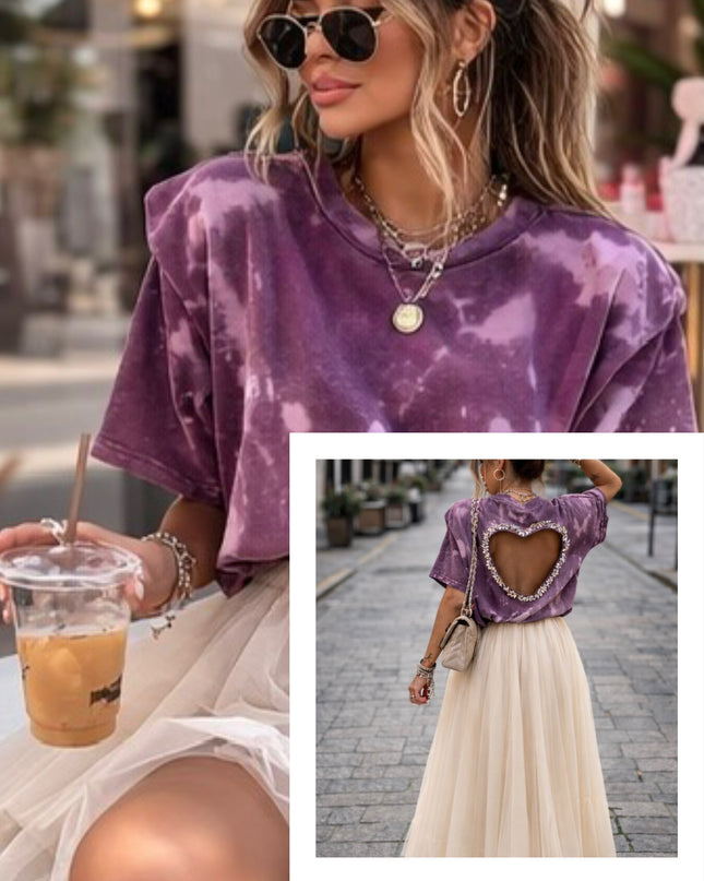 T-shirt tie-dye cuore dietro