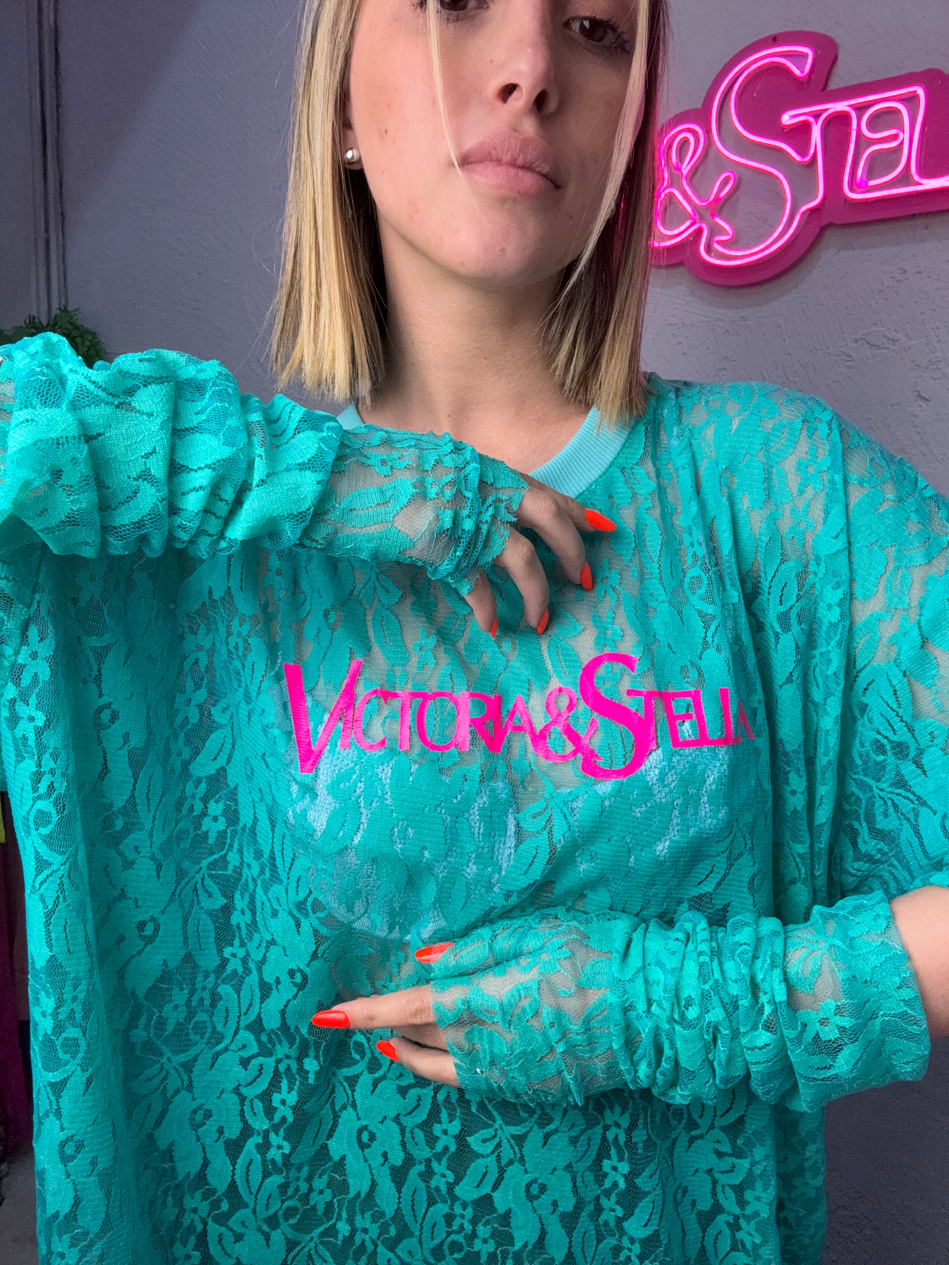 COMBO IN PIZZO T-shirt+Guanti