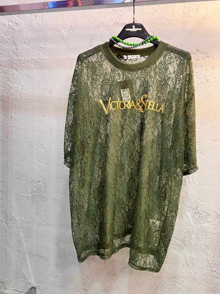 T-shirt in Pizzo Verde Militare