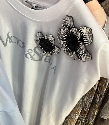 T-shirt fiori Bianca