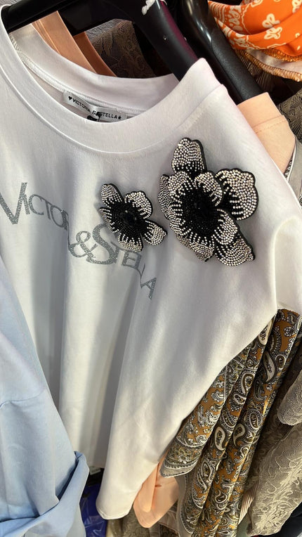 T-shirt fiori Bianca