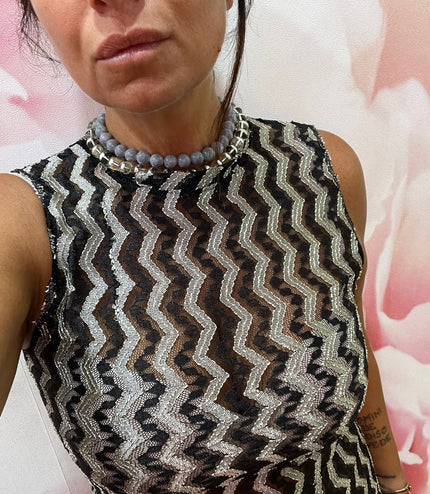 Dress Pizzo Giromanica BlackandWhite