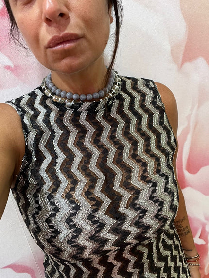 Dress Pizzo Giromanica BlackandWhite