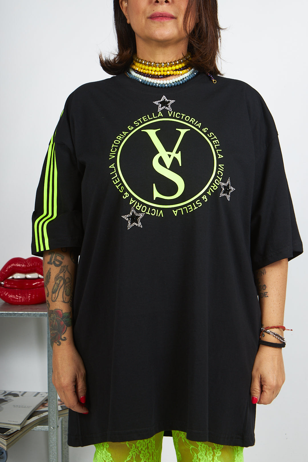 T-shirt Black and Fluo