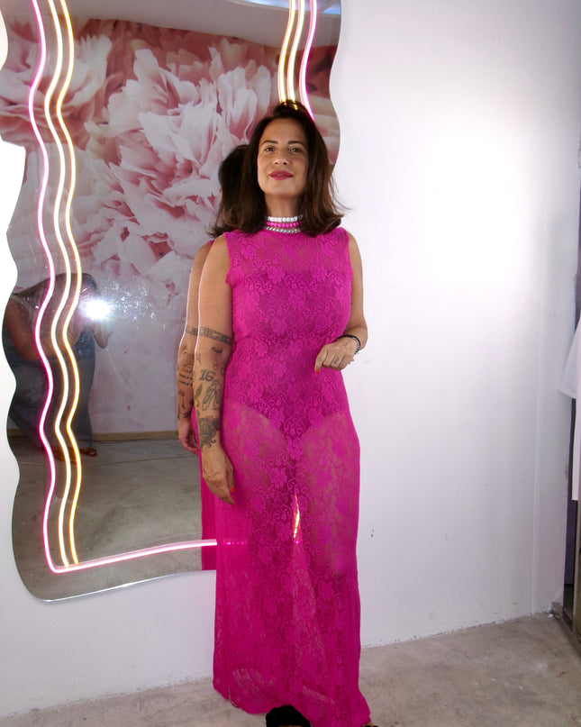 Dress in pizzo Giromanica Fucsia